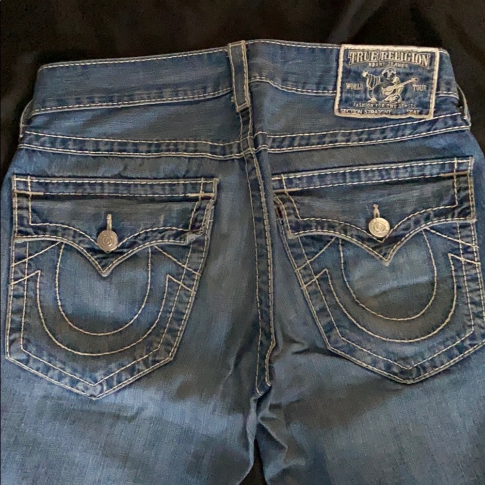 True Religion Straight Leg Blue Jeans